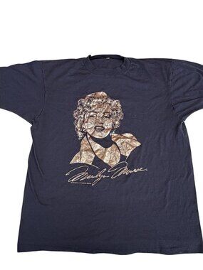 Vintage Screen Stars Marilyn Monroe Graphic T-Shirt Black XL USA Made Cotton Ble